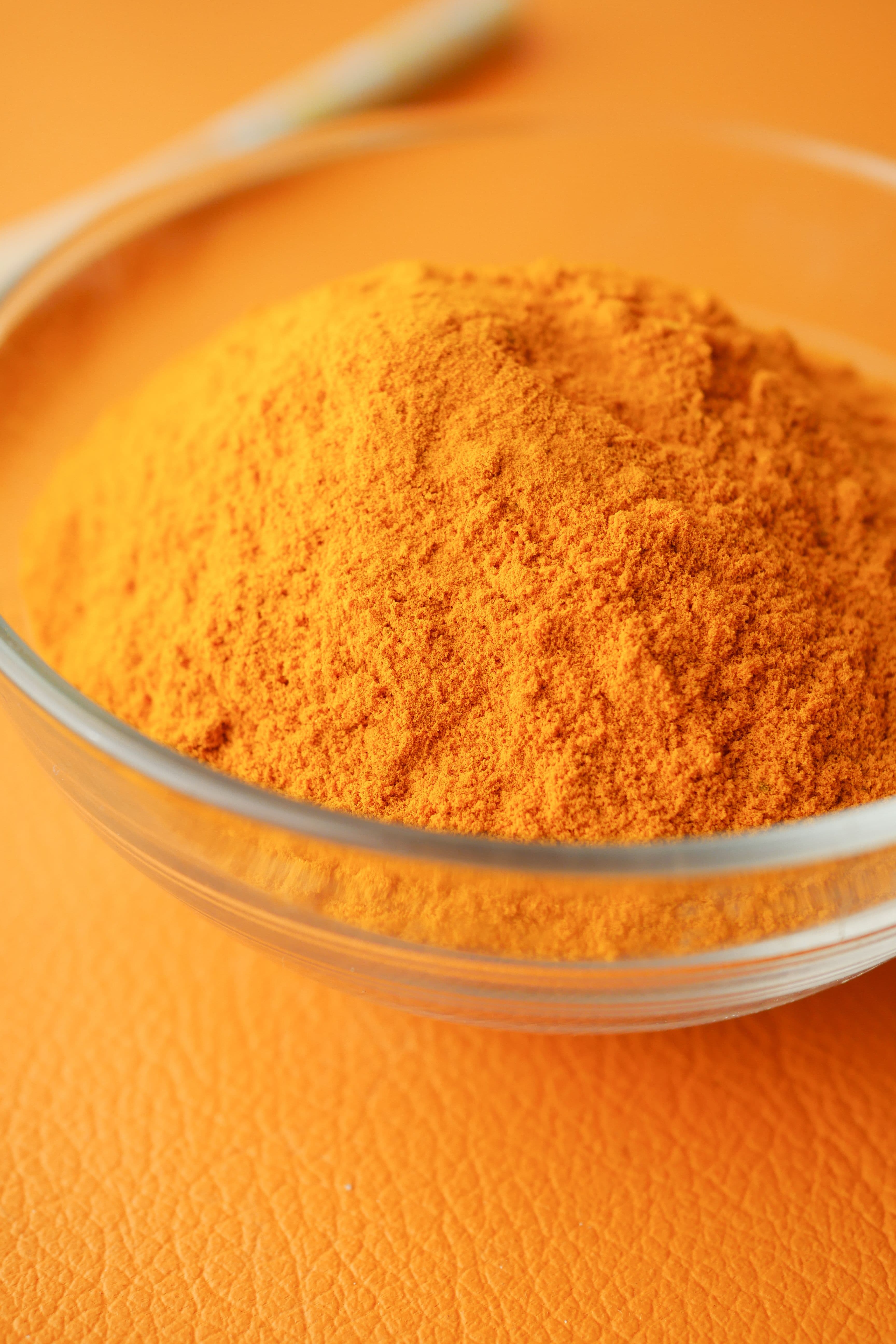 Close-up of pure Indian turmeric powder